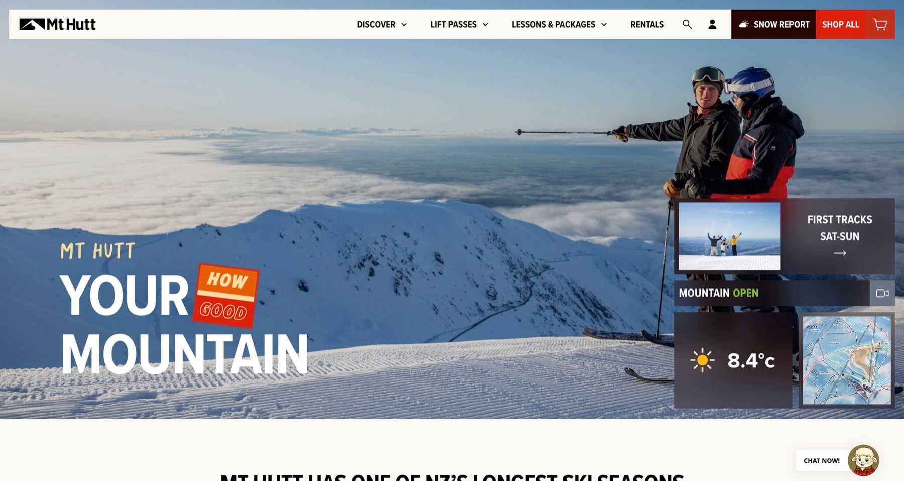 The new Mt Hutt homepage